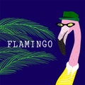 Portrait of Hipster flamingo